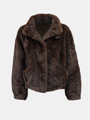 Classic faux fur coat - BROWN