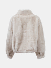 Cappotto classico in ecopelliccia - BEIGE