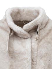 Cappotto classico in ecopelliccia - BEIGE