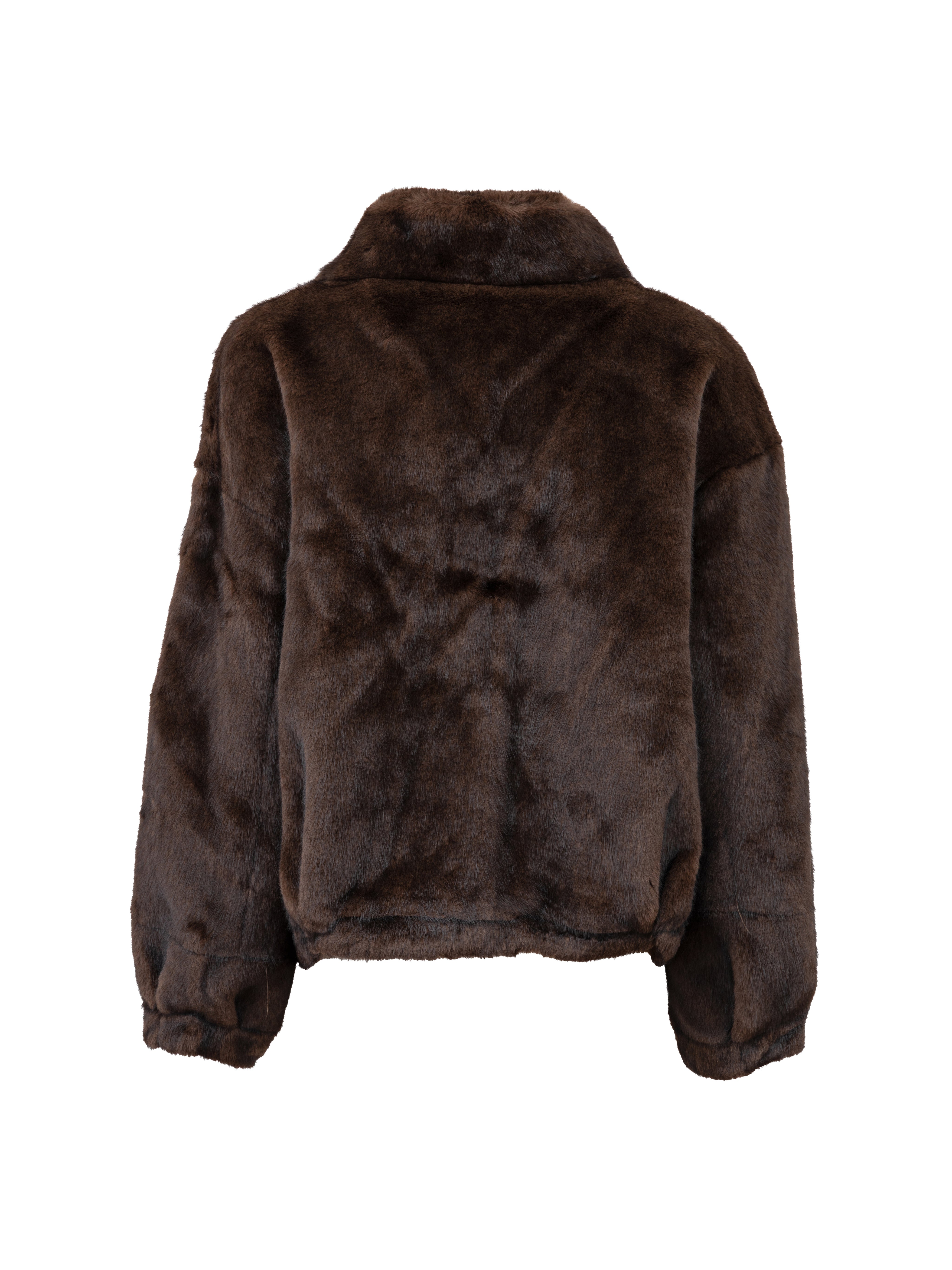Classic faux fur coat - BROWN