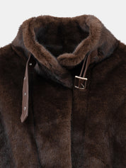 Classic faux fur coat - BROWN