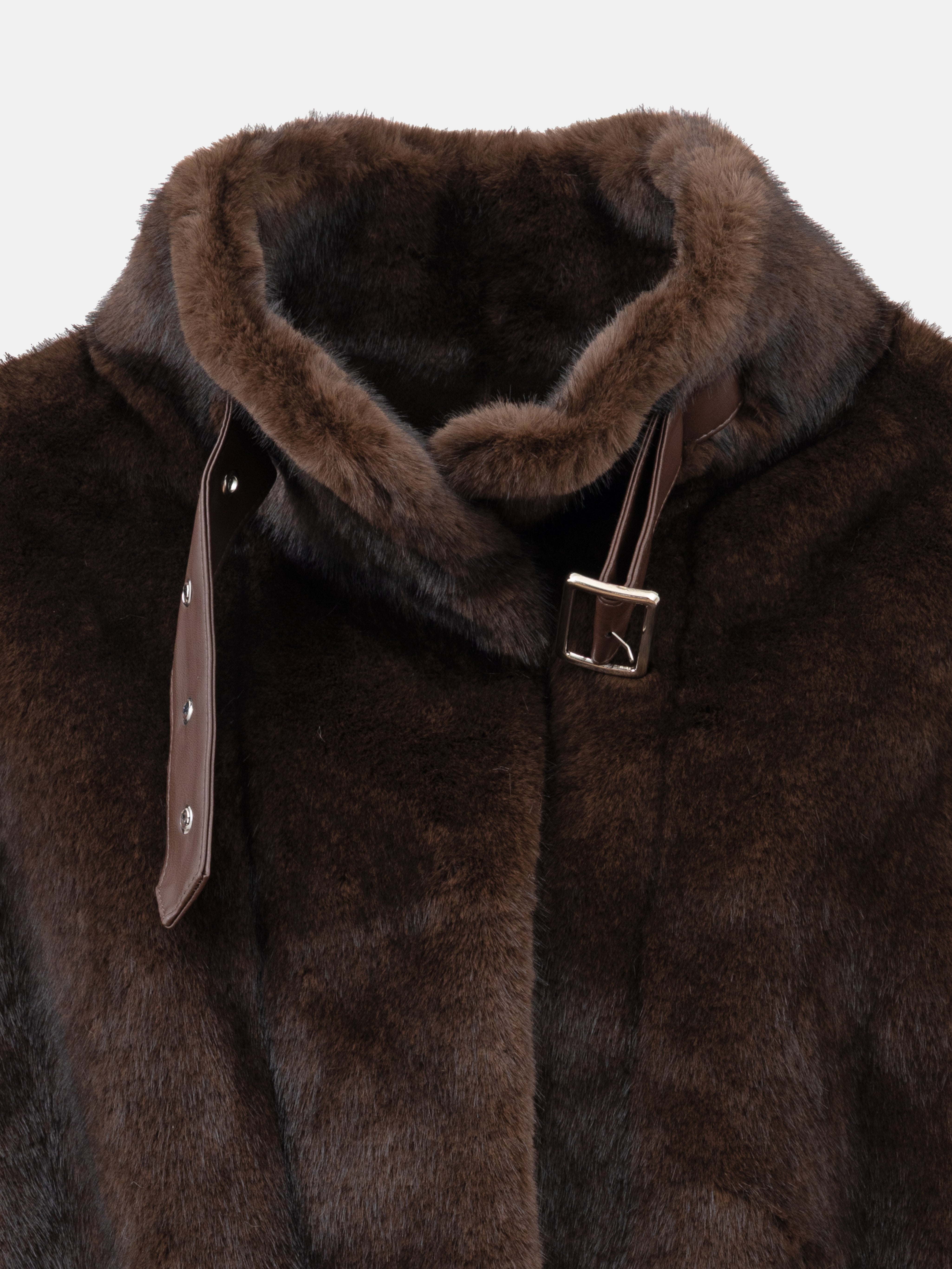Classic faux fur coat - BROWN