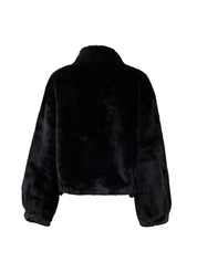 Cappotto classico in pelo sintetico - NERO