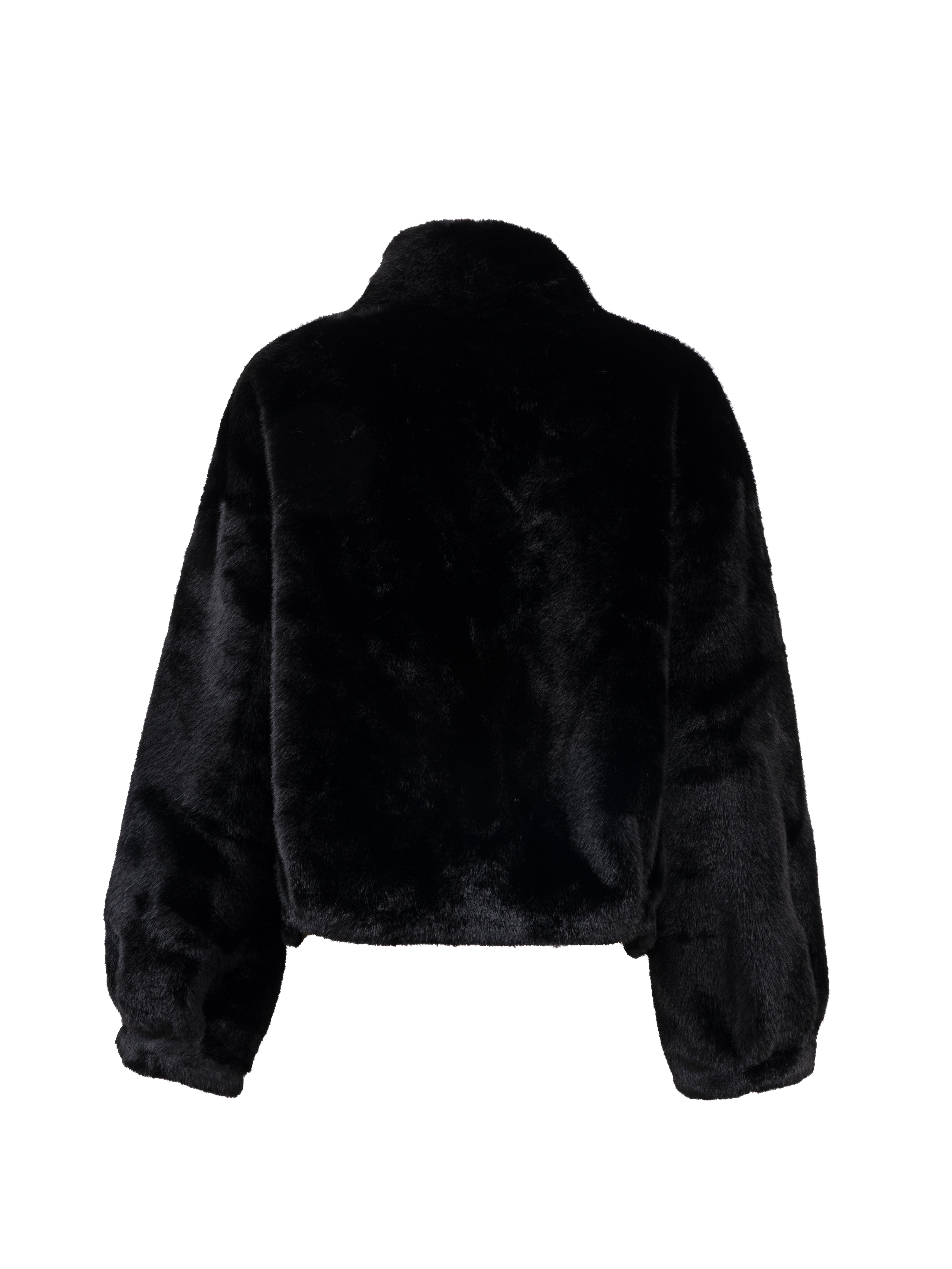 Cappotto classico in pelo sintetico - NERO