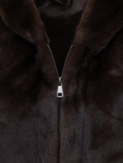 Gilet in ecopelliccia con cappuccio - MARRONE