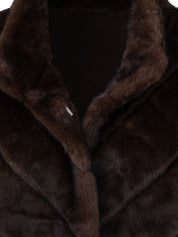 Cappotto in ecopelliccia lungo - MARRONE