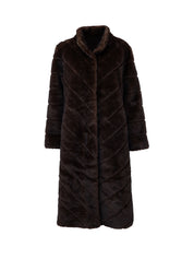 Cappotto in ecopelliccia lungo - MARRONE