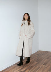 Cappotto in ecopelliccia lungo - BEIGE