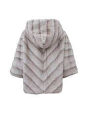 Short faux fur coat - BEIGE