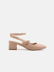 Pumps with square heel - BEIGE