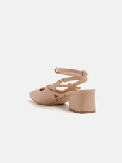 Pumps with square heel - BEIGE